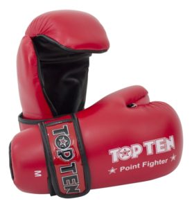 Перчатки с открытой ладонью TOP TEN “POINT FIGHTER” красного цвета