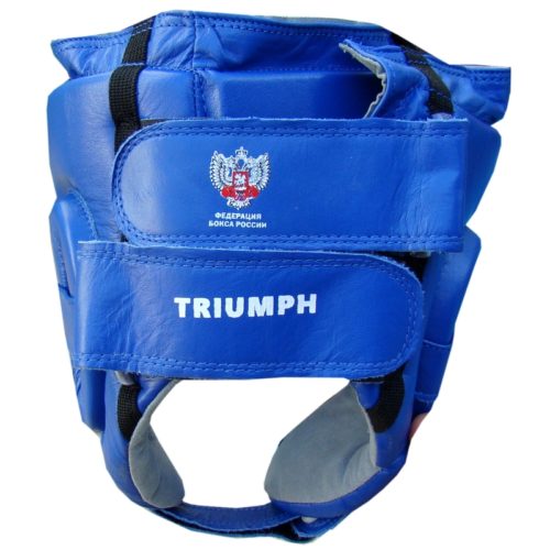 Синий шлем для бокса GREEN HILL TRIUMPH с логотипом Федерации Бокса России