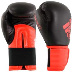 Черно-красные боксерские перчатки ADIDAS HYBRID 100 (ADIH100)