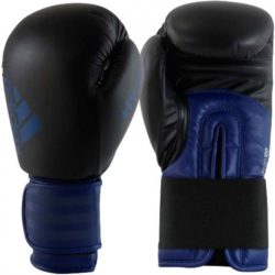 Черно-синие боксерские перчатки ADIDAS HYBRID 100 (ADIH100)