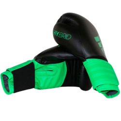 Черно-зеленые боксерские перчатки ADIDAS HYBRID 100 (ADIH100)