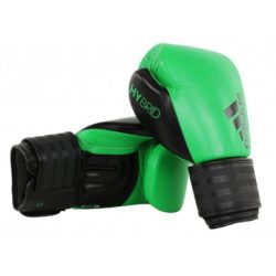 Черно-зеленые боксерские перчатки ADIDAS HYBRID 200 (ADIH200)