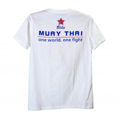 Белая футболка FAIRTEX One world. One fight (сзади)
