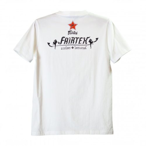 Белая футболка FAIRTEX MUAYTHAI (сзади)