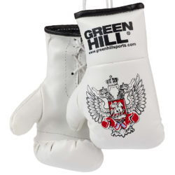 Белые сувенирные боксерские перчатки с гербом GREEN HILL