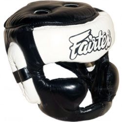 Черно-белый боксерский шлем для тренировок FAIRTEX HG13