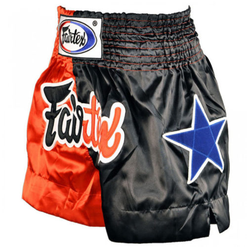 Красные шорты для тайского бокса FAIRTEX BS85 (сбоку)