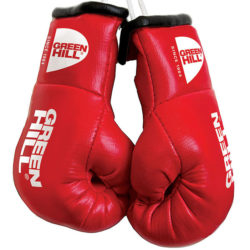 Красные сувенирные боксерские перчатки-брелки GREEN HILL