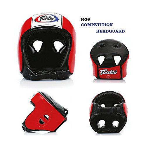 Красный боксерский шлем для соревнований FAIRTEX HG9