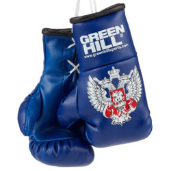 Синие сувенирные боксерские перчатки с гербом GREEN HILL