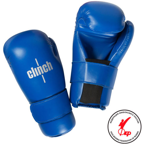 Синие перчатки с открытой ладонью CLINCH