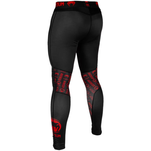 Черно-красные компрессионные штаны VENUM LOGOS (сбоку)