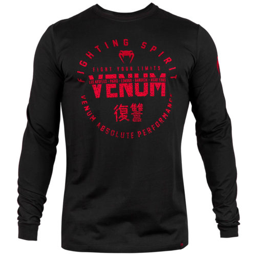 Черно-красный лонгслив VENUM SIGNATURE