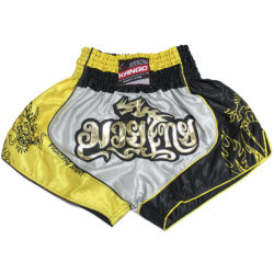 Черно-желтые шорты для тайского бокса KANGO