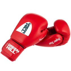 Красные боксерские перчатки GREEN HILL SUPER STAR AIBA