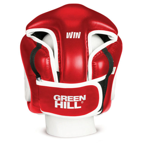 Красный шлем для кикбоксинга GREEN HILL WIN (сзади)