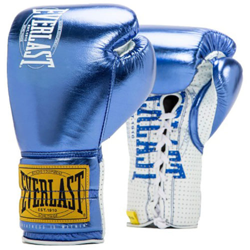 Синие боксерские перчатки для профессионального бокса EVERLAST 1910 CLASSIC
