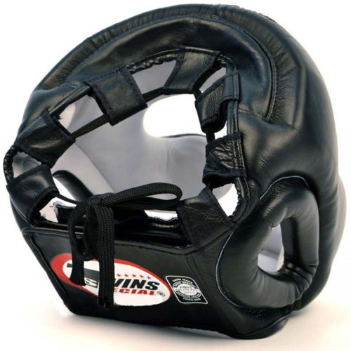 Черный боксерский шлем TWINS SPECIAL HGL-3 (сзади)