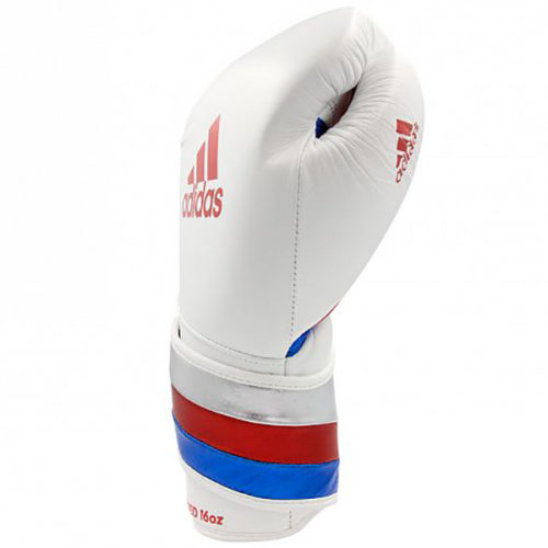 Белые боксерские перчатки ADIDAS ADISPEED PRO (сбоку)