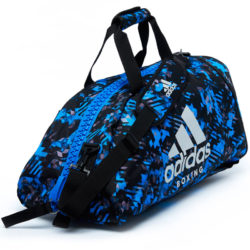 Синяя камуфляжная сумка-рюкзак ADIDAS BOXING (сбоку)