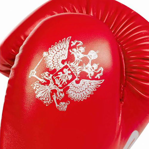 Красные боксерские перчатки CLINCH OLIMP NEW с гербом