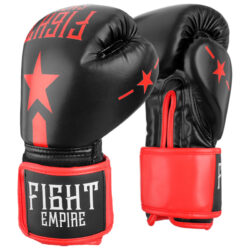 Черно-красные перчатки для бокса FIGHT EMPIRE