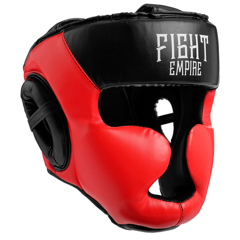 Черно-красный боксерский шлем для спарринга FIGHT EMPIRE