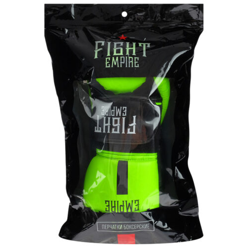 Зеленые боксерские перчатки FIGHT EMPIRE в упаковке