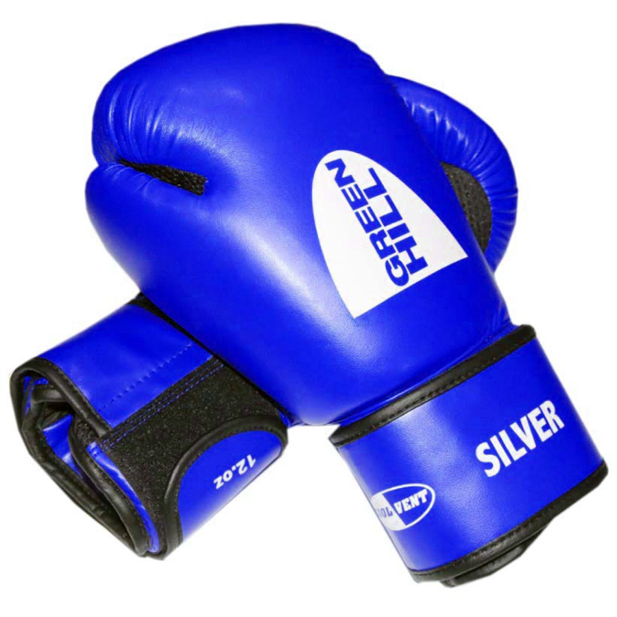 Синие боксерские перчатки GREEN HILL SILVER