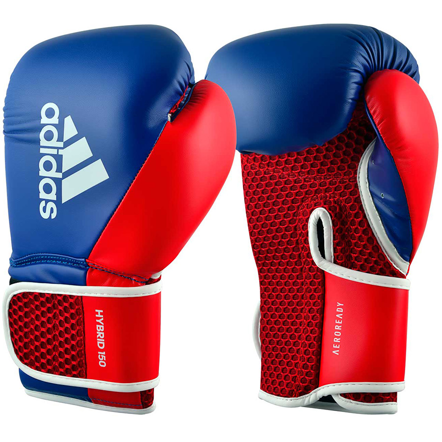 Сине-красные боксерские перчатки ADIDAS HYBRID 150
