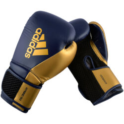 Сине-золотые боксерские перчатки ADIDAS HYBRID 150