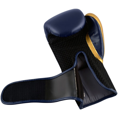 Сине-золотые боксерские перчатки ADIDAS HYBRID 150 (ладонь))