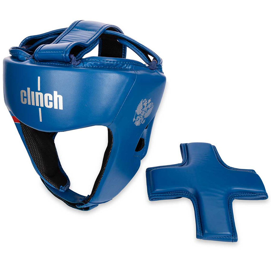 Синий шлем для бокса и кикбоксинга CLINCH OLIMP DUAL
