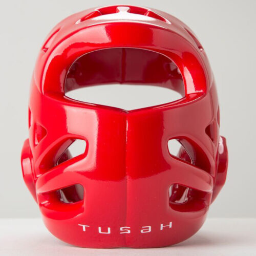 Красный шлем для тхэквондо TUSAH EZ-FIT (сзади)