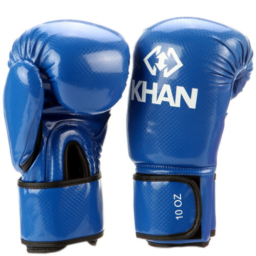 Синие перчатки KHAN PRO для кикбоксинга, бокса и тхэквондо ITF
