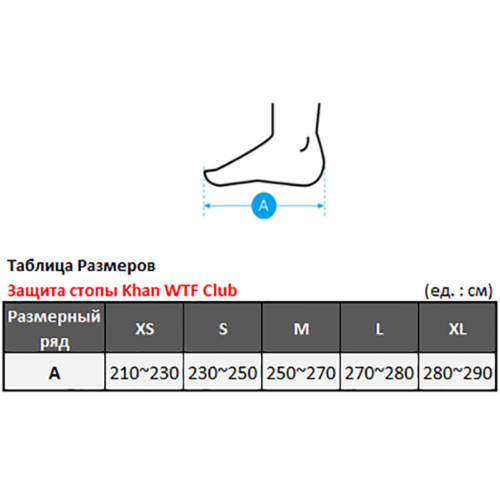 Защита стопы для тхэквондо KHAN WTF CLUB (размер)