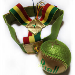 Мяч для бокса на резинке Riall Fight Ball зелено-золотой