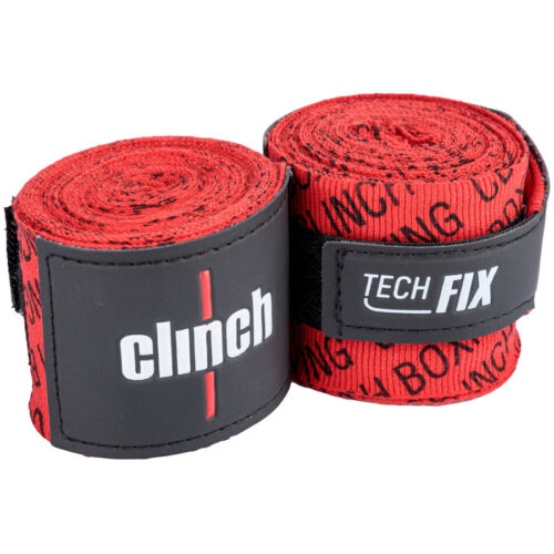 Боксерские бинты CLINCH BOXING TECH FIX красные (свернутые)