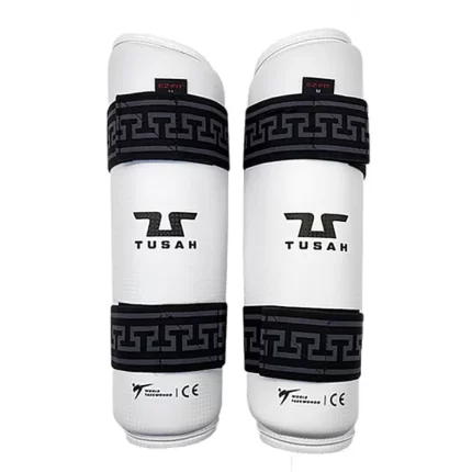 Защита голени (щитки) для тхэквондо WT TUSAH EZ-FIT спереди