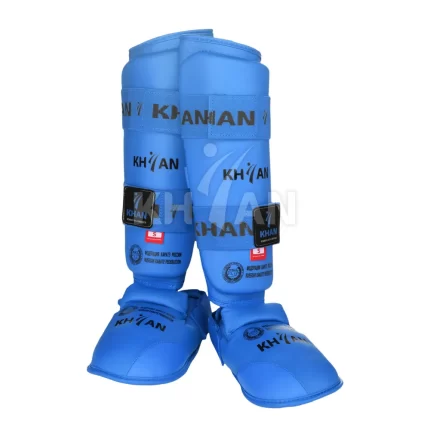 Защита голени и стопы для каратэ KHAN ФКР синяя