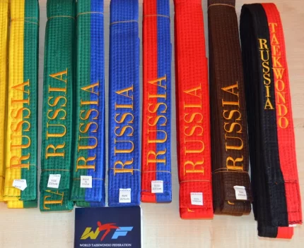 Пояс для тхэквондо с вышивкой RUSSIA TAEKWONDO