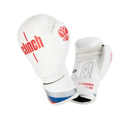 Боксерские перчатки CLINCH OLIMP бело-красные